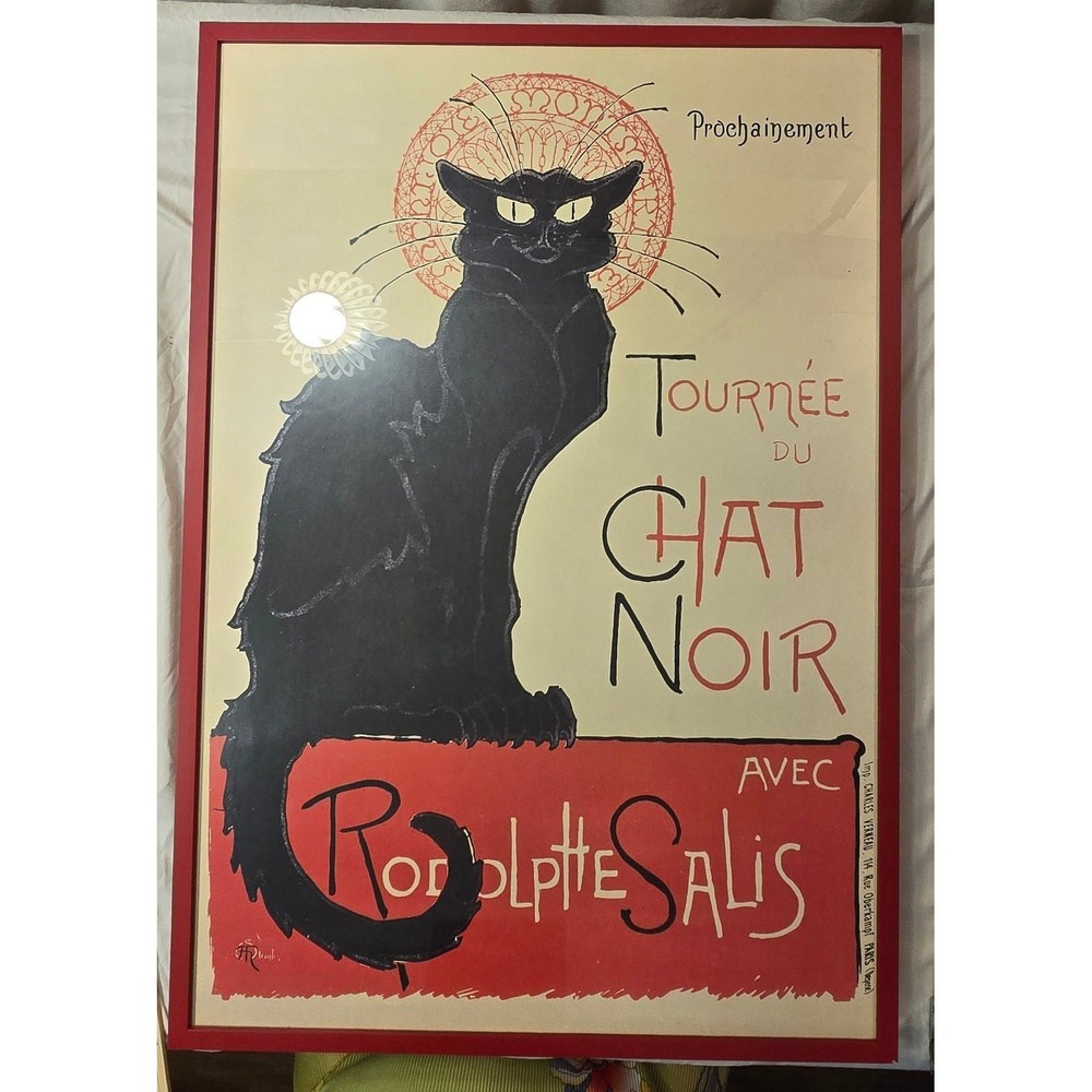 Tournee du Chat Noir Framed Art Nouveau Poster Theophile Steinlen Red Frame38x26